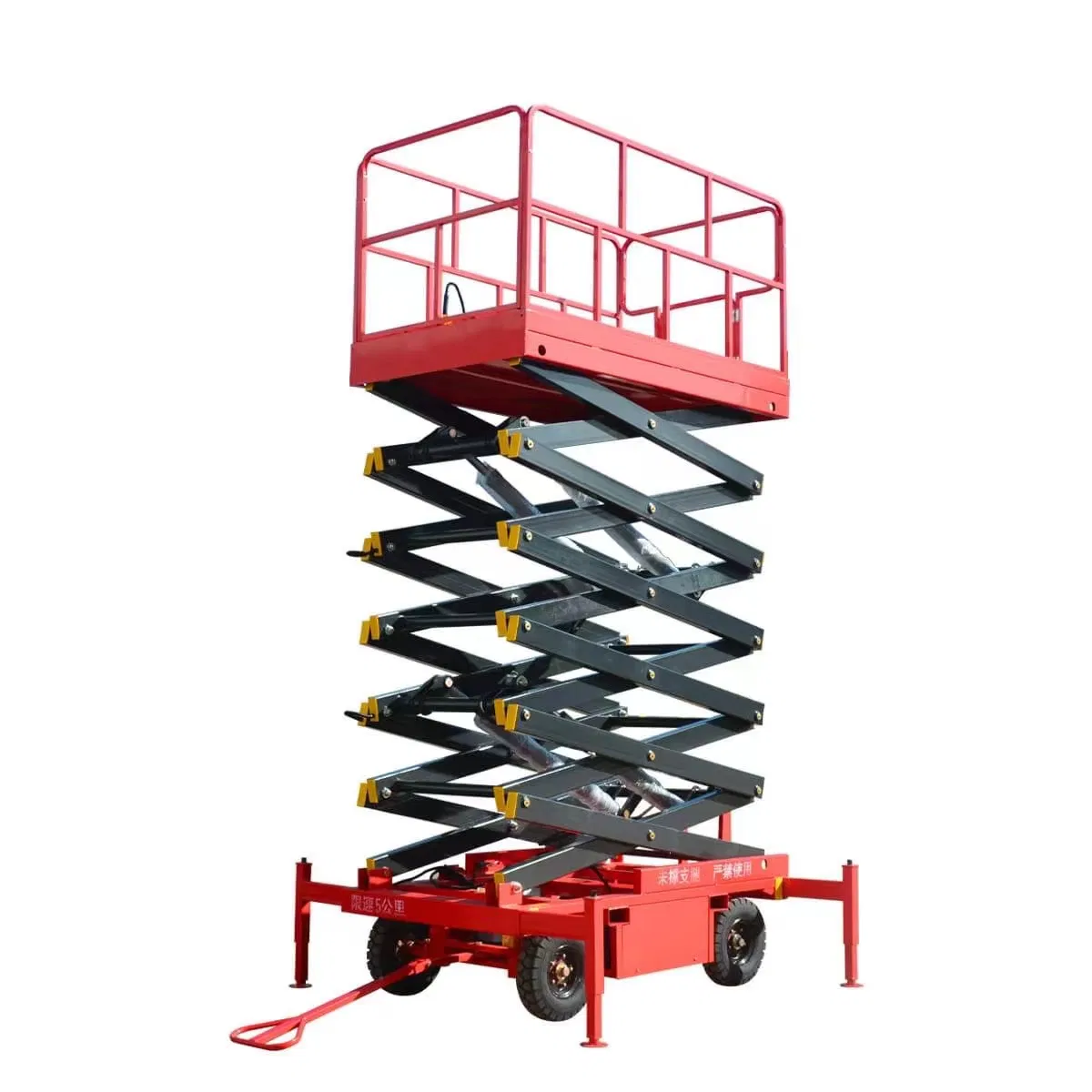 China Mrt CE 14m Heavy Duty Hydraulic Mobile Self-Propelled Man Pulling Scissor Lift Cherry Picker Warehouse Equipment with Fall Protection