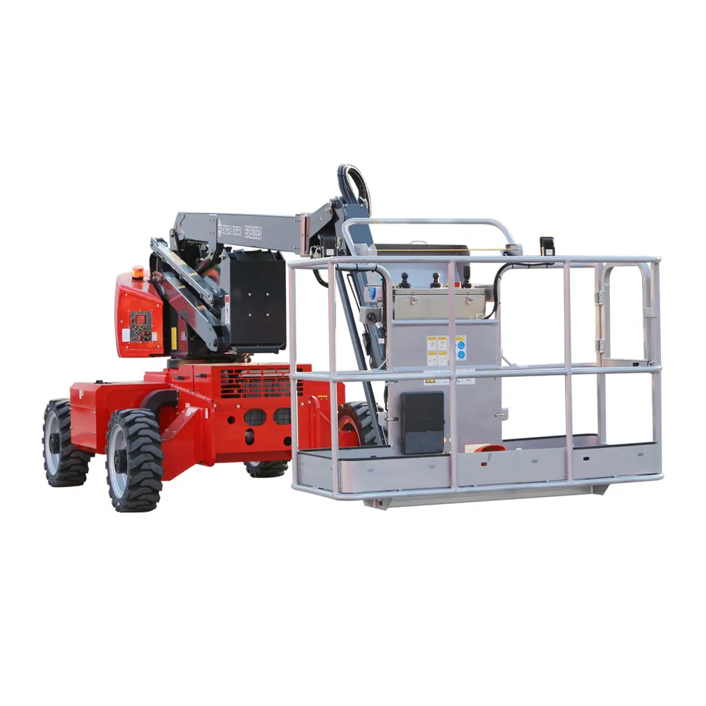 Durable Steel Frame Customizable Cherry Picker Warehouse Platform Articulated Electric Boom Lift