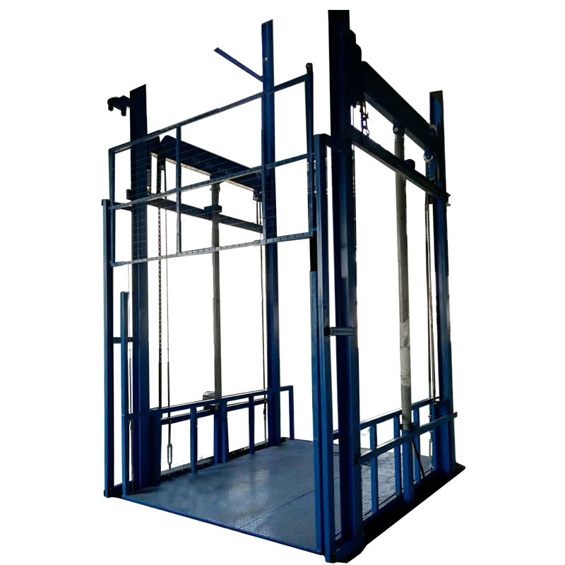 Industrial Material Lifting Cargo Lift Hydraulic Double Guide Rail Goods Elevator for Warehouse Handling