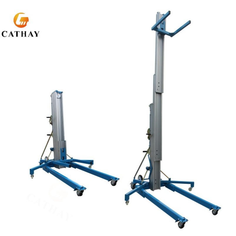Manual Aluminum Material Lift with Winch for Warehouse Handling