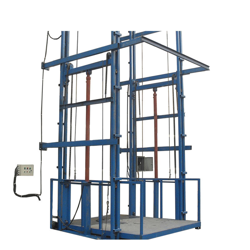 Industrial Material Lifting Cargo Lift Hydraulic Double Guide Rail Goods Elevator for Warehouse Handling