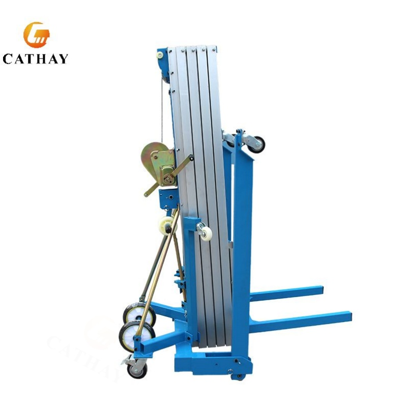 Manual Aluminum Material Lift with Winch for Warehouse Handling