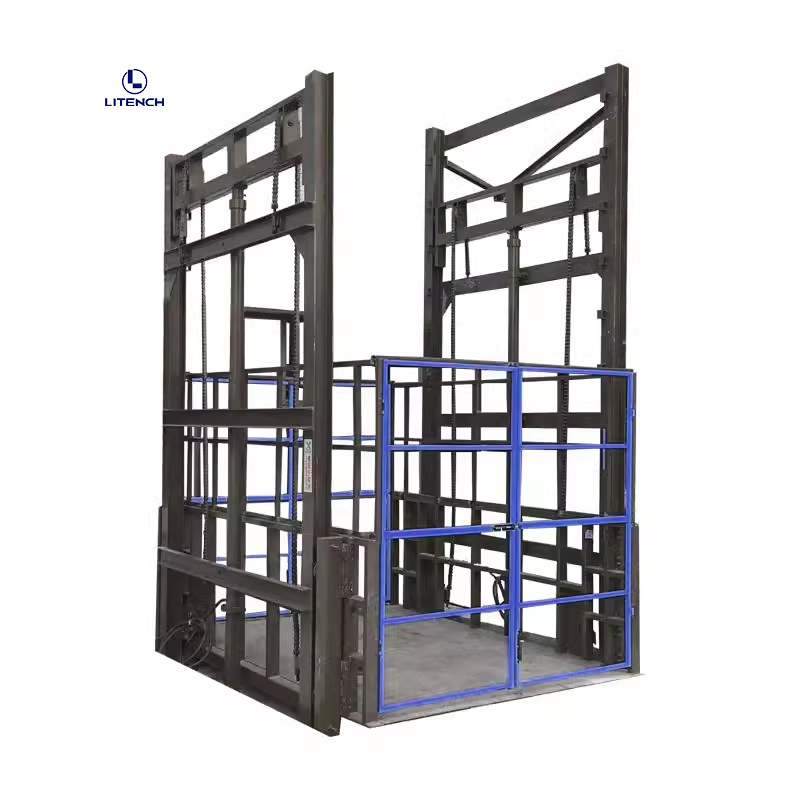 Lifting Height 3-15 Meters Hydraulic Lift Warehouse Guide Rail Cargo Lift Platform
