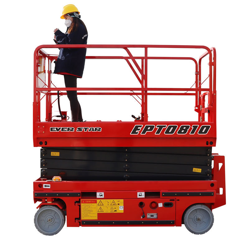 Ept0810 8m Platform Height Wheel Electric Scissor Lift Self-Propelled Scissors Lift Cherry Picking Platform.