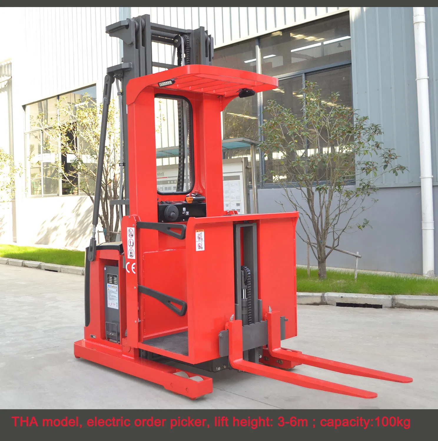 1000kg 4.5m Full Electric Order Picker with Adjustable Lifting Platform Orderpicker Truck in Very Narrow Aisle