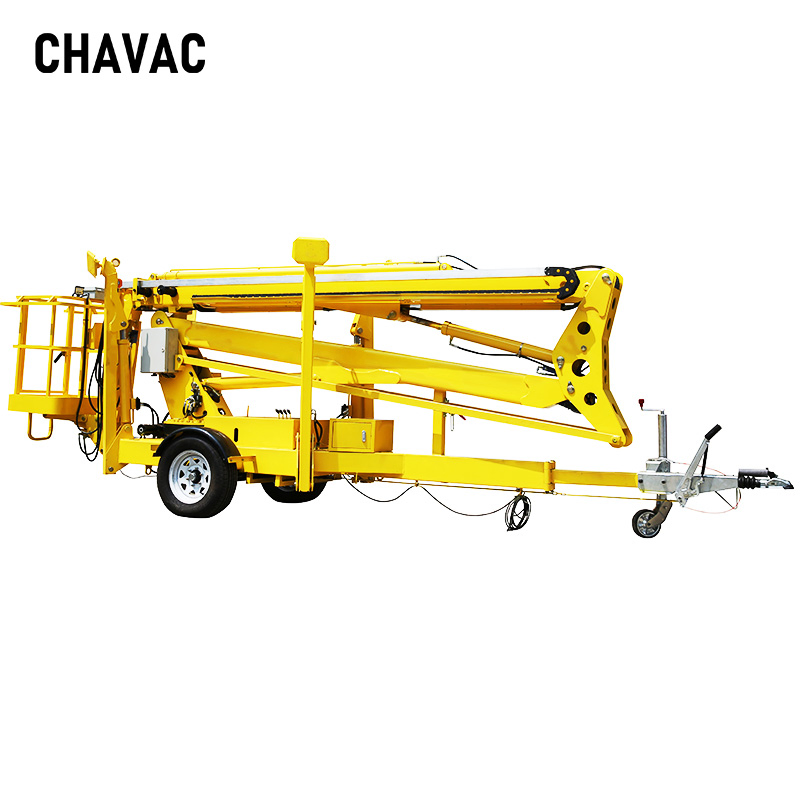 Germany Traffic Alko Axles Hydraulic Electric Trailer Cherry Picker Towable Spider Articulated Boom Lift