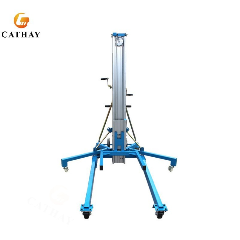 Manual Aluminum Material Lift with Winch for Warehouse Handling