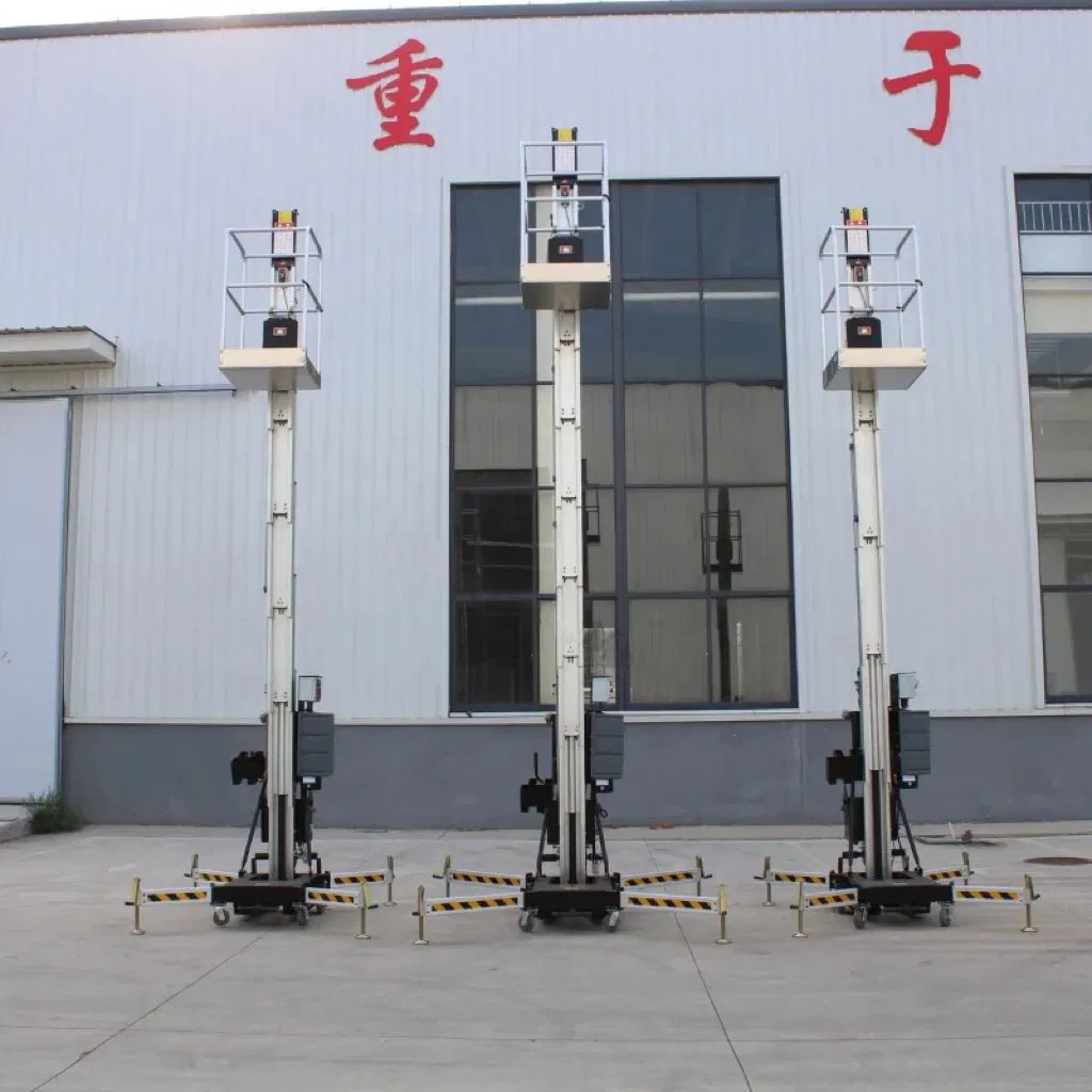 Electric Telescopic Aluminum Alloy Lift Self-Propelled Vertical Single Mast Lift Platform