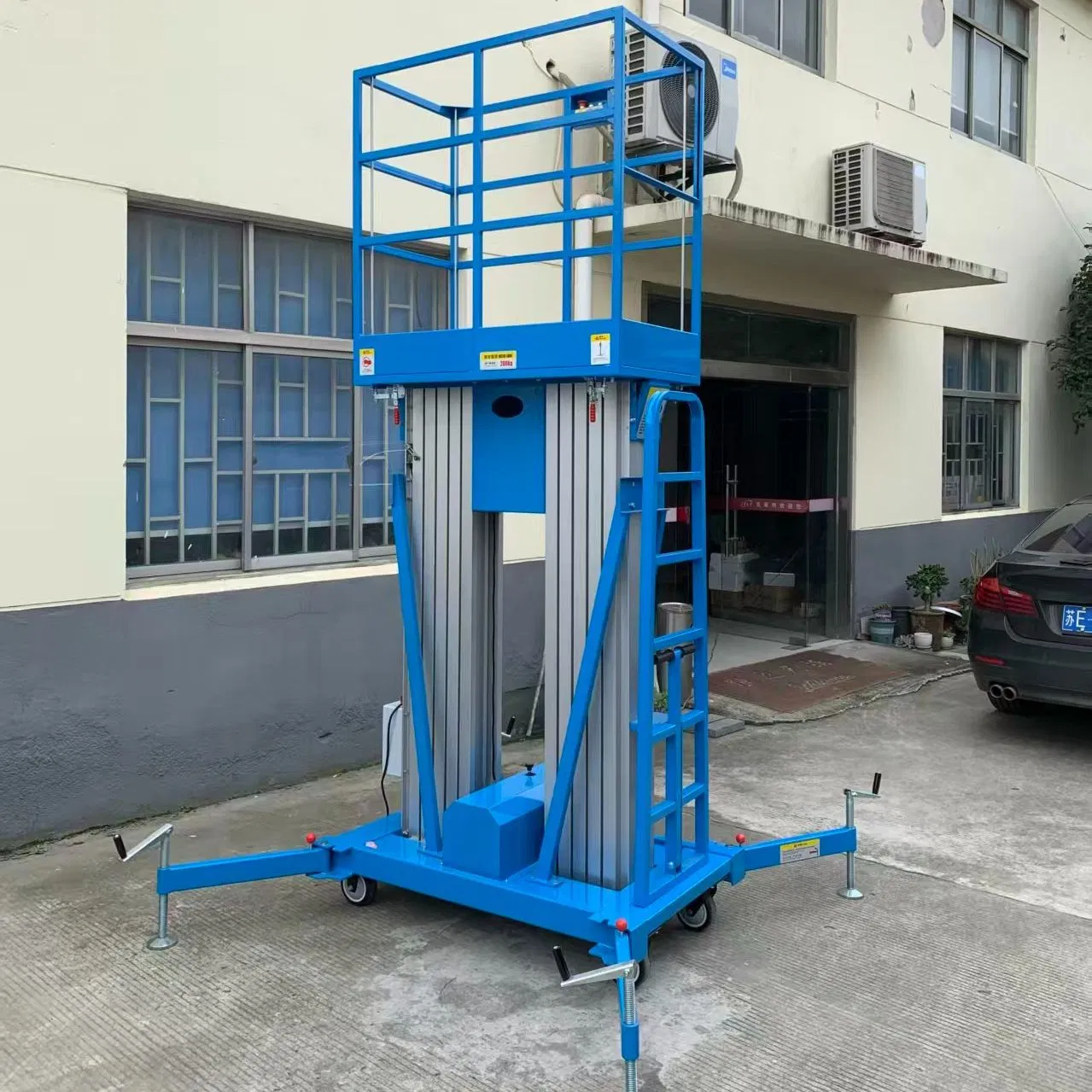 10m Lifting Equipment Double Mast Manual Pushing Vertical Lift