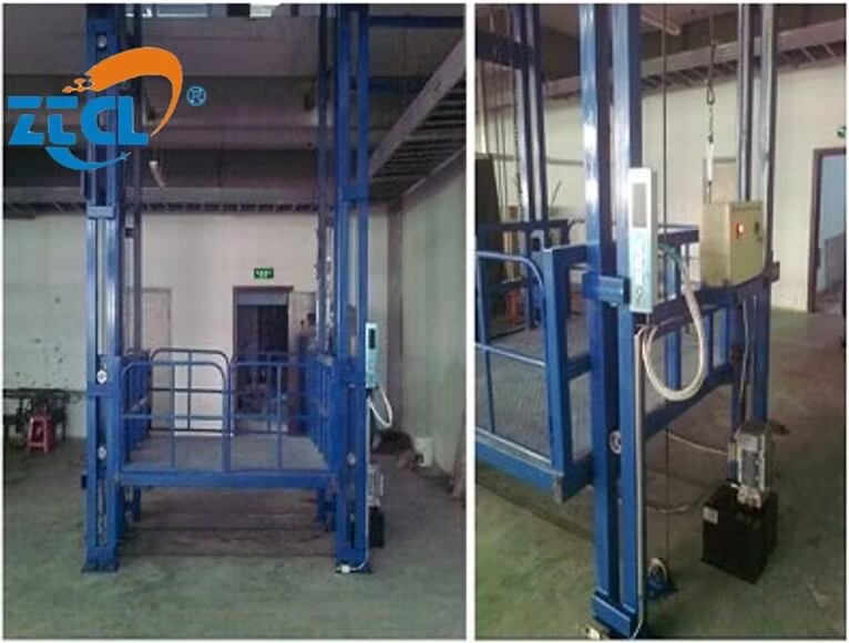 Cheapest Price Wall Mounted Industrial Home Cargo Goods Elevator Platform Lift Warehouse Small Hydraulic Double Guide Cargo Lift