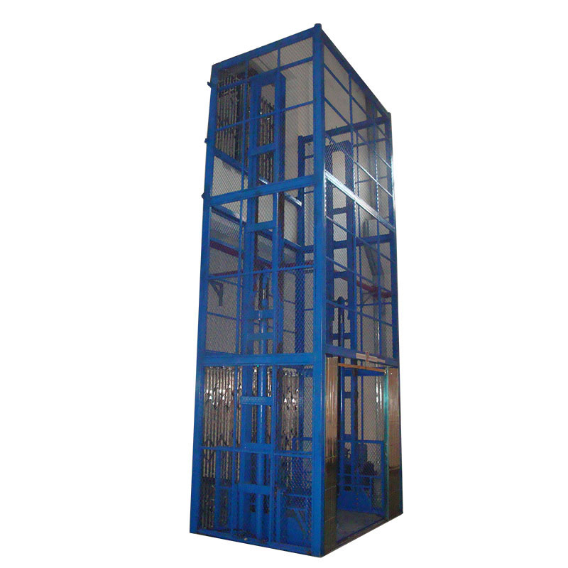 Industrial Material Lifting Cargo Lift Hydraulic Double Guide Rail Goods Elevator for Warehouse Handling