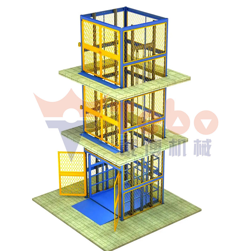 5ton Hydraulic Guide Rail Cargo Lift Industrial Warehouse Vertical Goods Elevator Platform