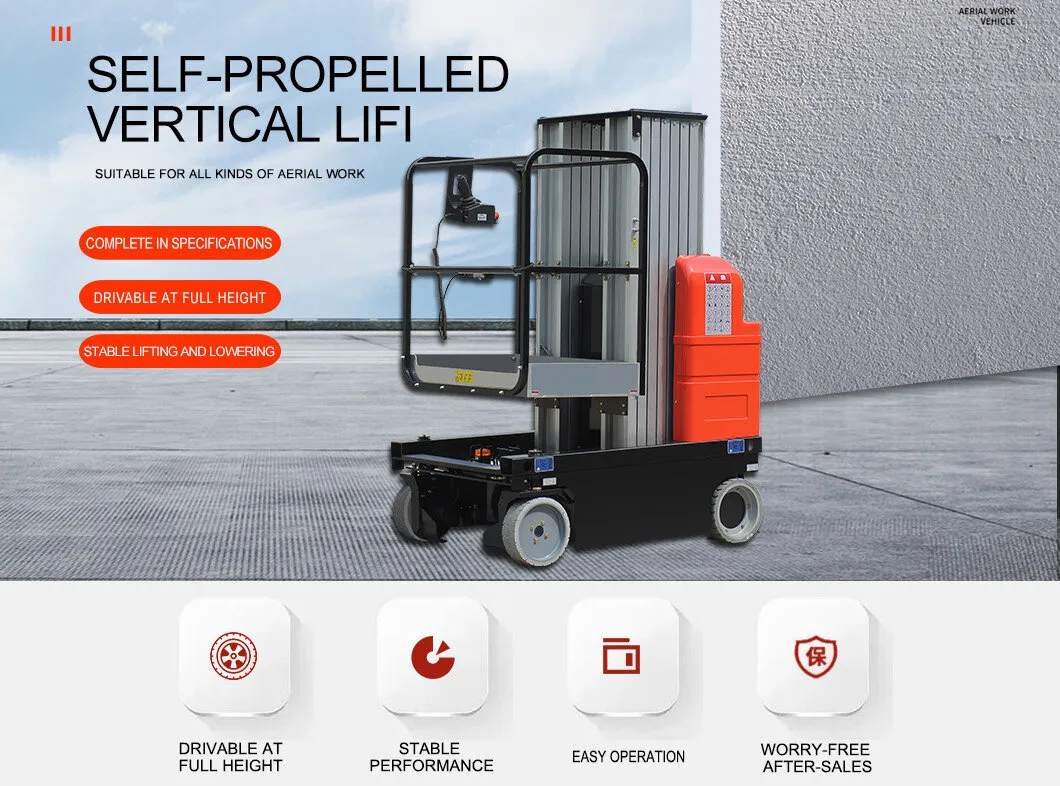 Single Mast Aluminum Alloy Mast Lift