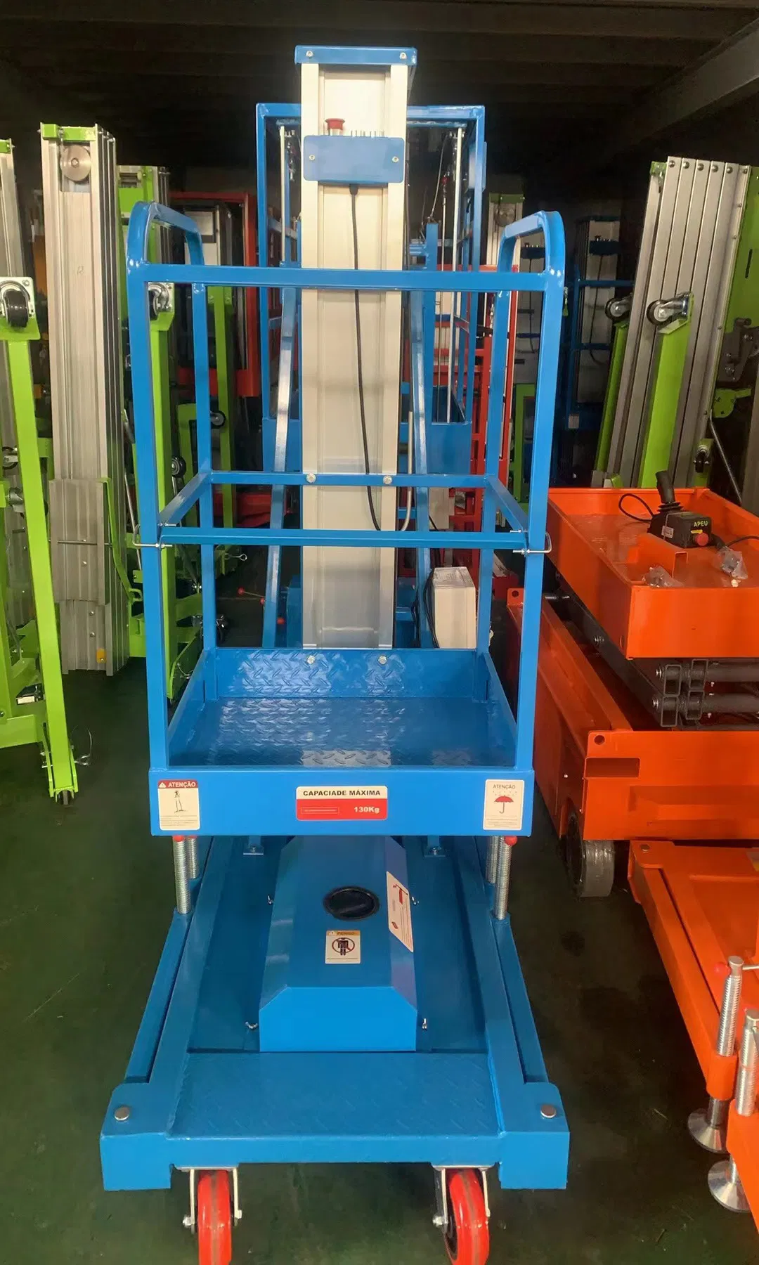 8m Aluminum Ladder Electric Hydraulic Vertical Telescopic Single Mast Electric Lift Platform (PSMEF1308)