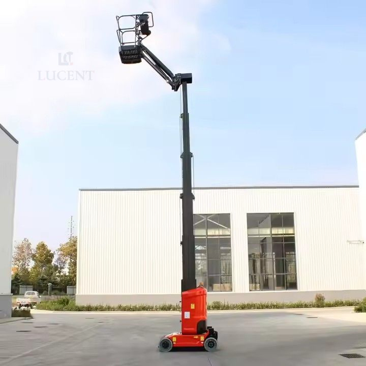 New 9m Single Pole Self-Propelled Hydraulic Telescopic Arm Manned Aerial Work Platform Picking Elevator