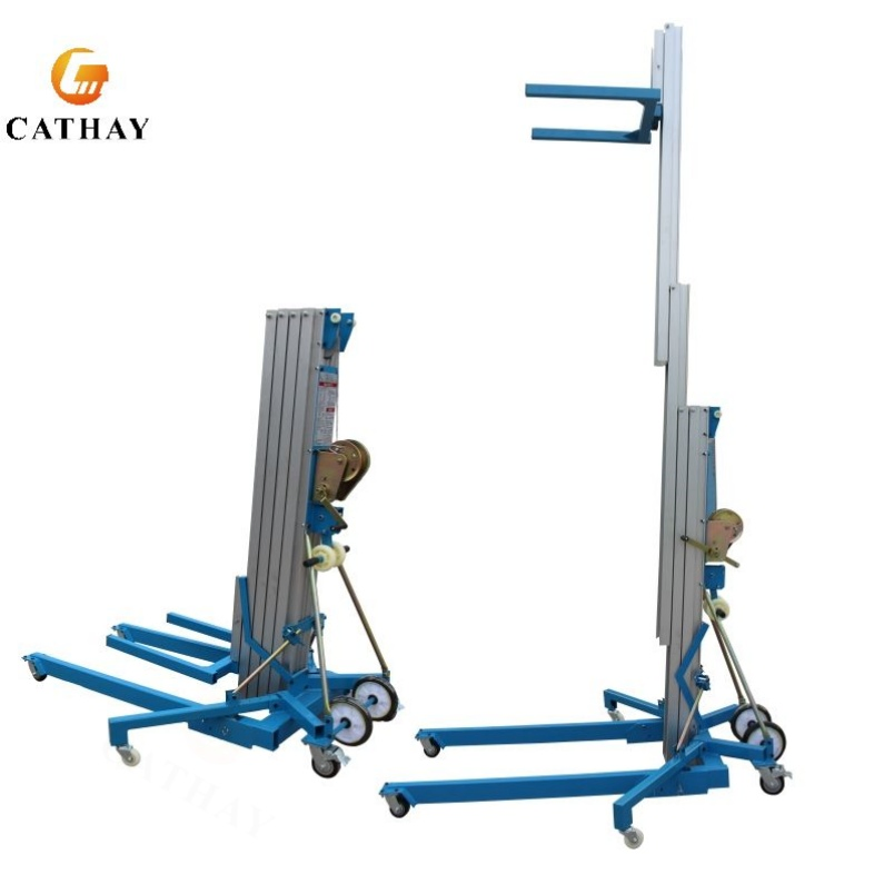 Manual Aluminum Material Lift with Winch for Warehouse Handling