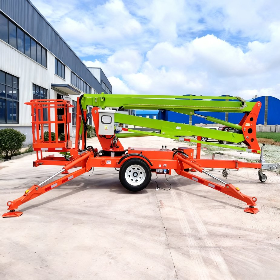 Towable Cherry Picker Hydraulic Lift Platform for Construction, Warehouse and Outdoor Maintenance 14 M 16 M 18 M 20 M