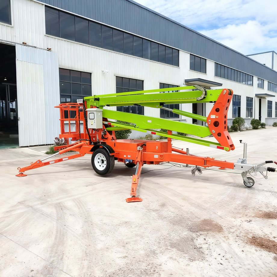 Towable Cherry Picker Hydraulic Lift Platform for Construction, Warehouse and Outdoor Maintenance 14 M 16 M 18 M 20 M