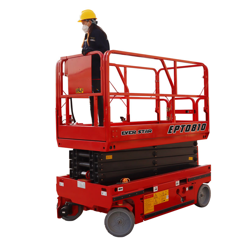 Ept0810 8m Platform Height Wheel Electric Scissor Lift Self-Propelled Scissors Lift Cherry Picking Platform.