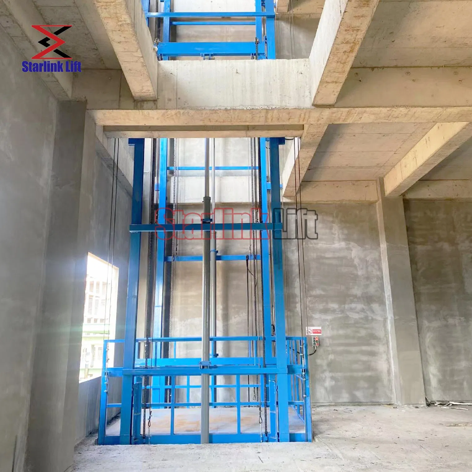 for Workshop Material Handling Vertical Hydraulic Guide Rail Cargo Elevator Electric Lift Platform