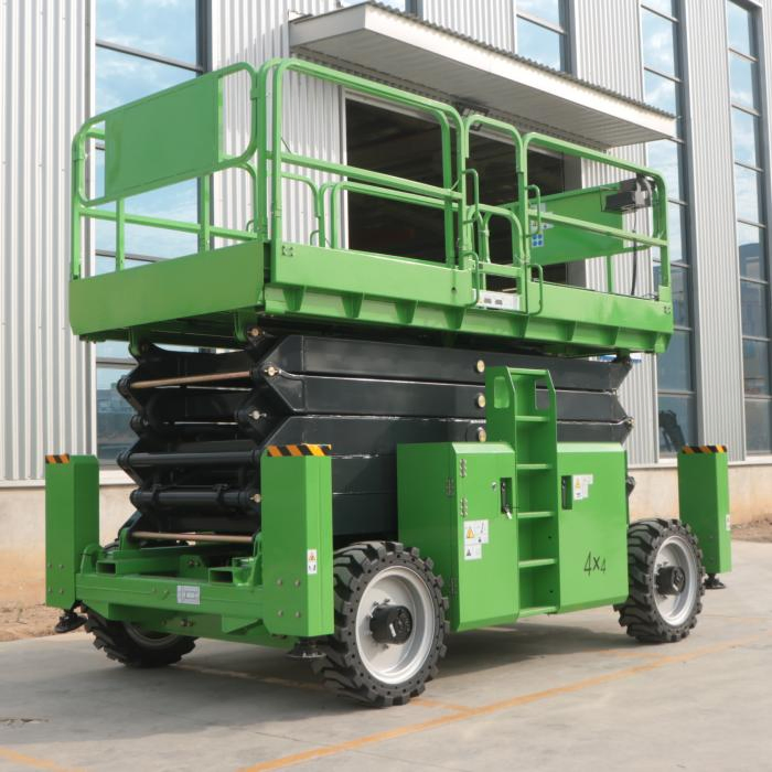 16m Max Height Diesel Scissor Lift - 450kg Capacity &amp; Rough Terrain Option for Outdoor Jobs From Gp