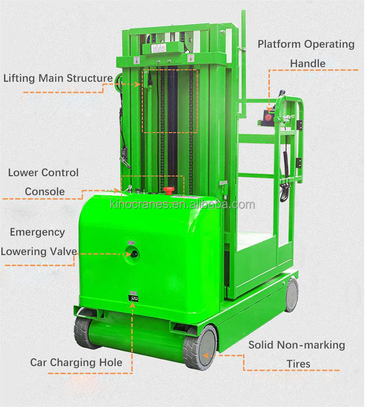 CE Certificated Self Propelled Lift Mini Fully Automatic Order Picker Platform for Warehouse
