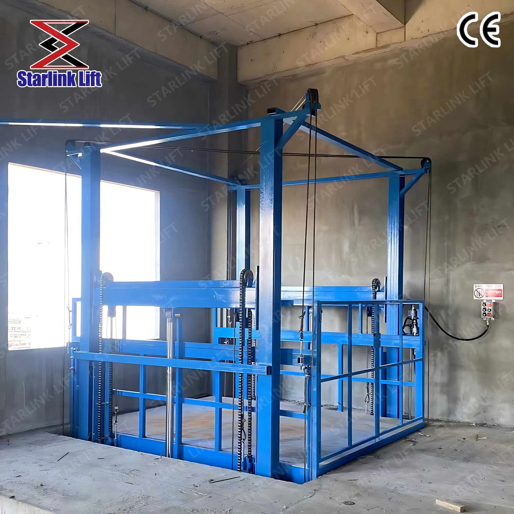 CE Certified 5000kg Load Capacity Electric Hydraulic Warehouse Cargo Lift, Warehouse Electric Hydraulic Lift, Custom Vertical Lifting Platform
