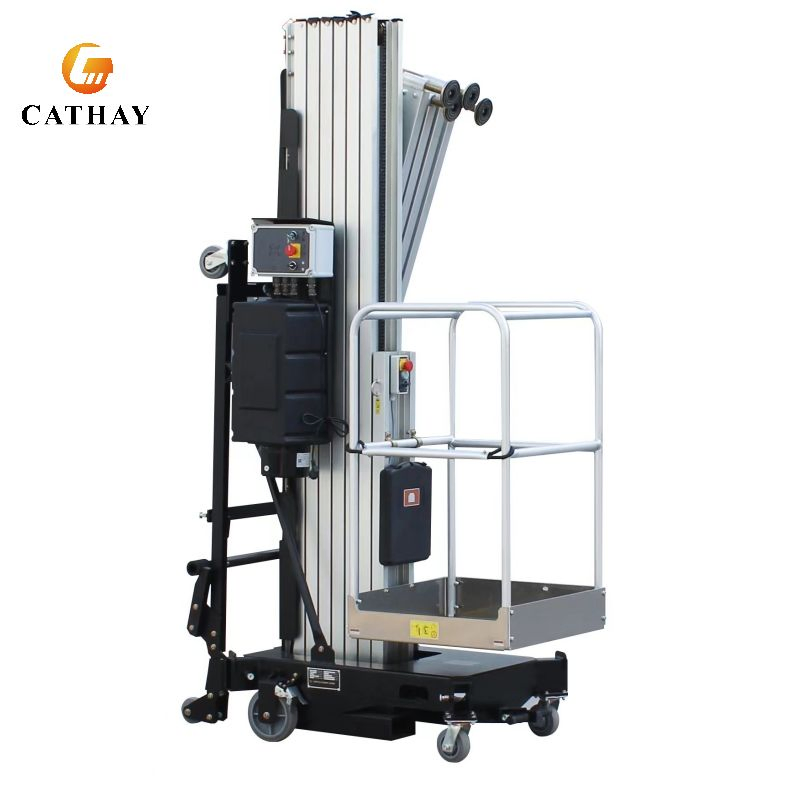 EU USA 5m 8m 10m Electric Small Aerial Working Platform Awp Single Genie One Man Vertical Mast Lift