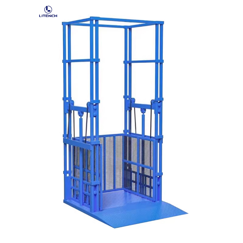 Lifting Height 3-15 Meters Hydraulic Lift Warehouse Guide Rail Cargo Lift Platform