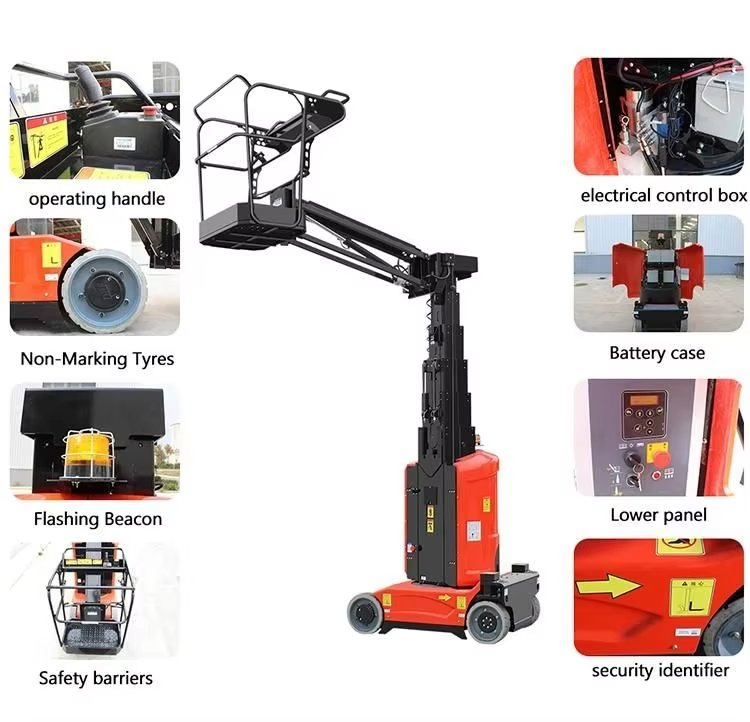 Light Weight Single Mast Aluminum Alloy Aerial Working Platform Vertical Man Lift for Maintenance