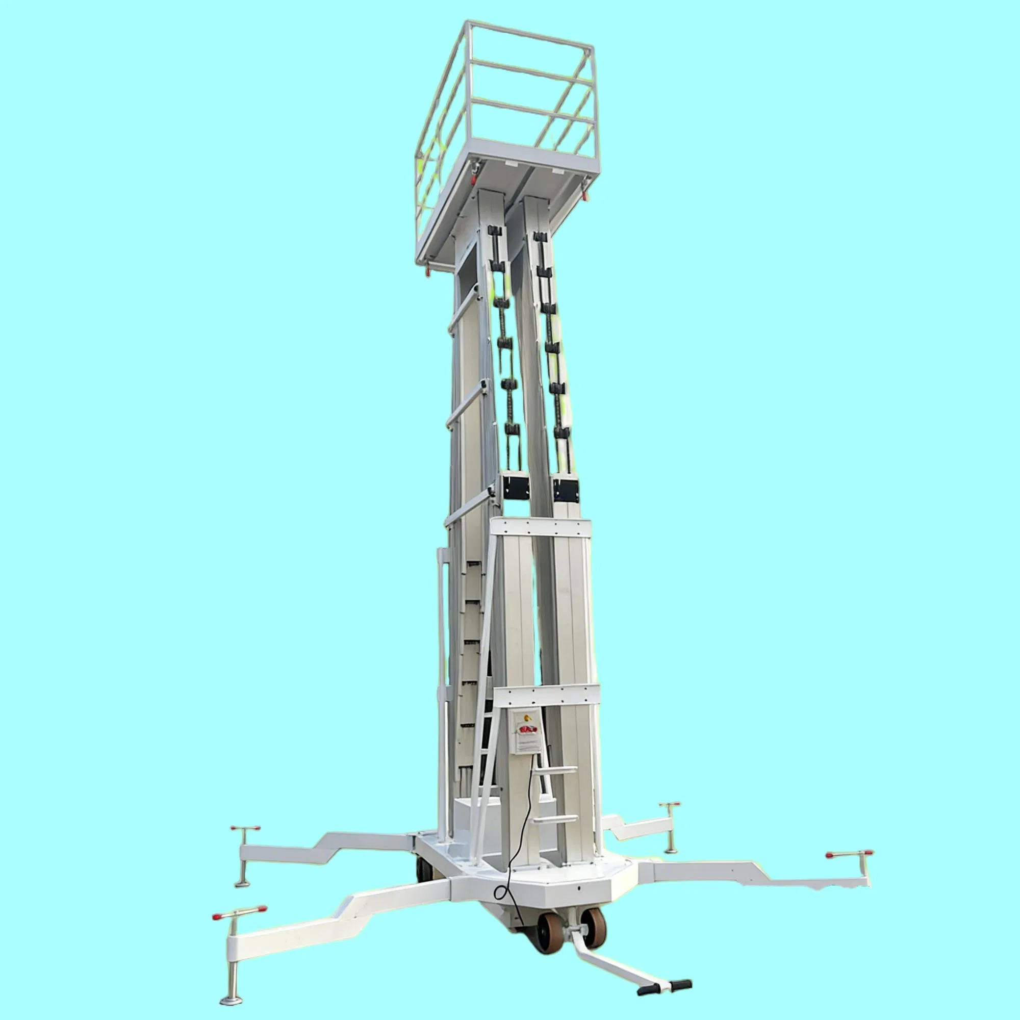 with CE ISO Aluminium Alloy Mast Lift Platform Telescopic Hydraulic Man Lift Indoor Mobile Vertical Electric Ladder Lift
