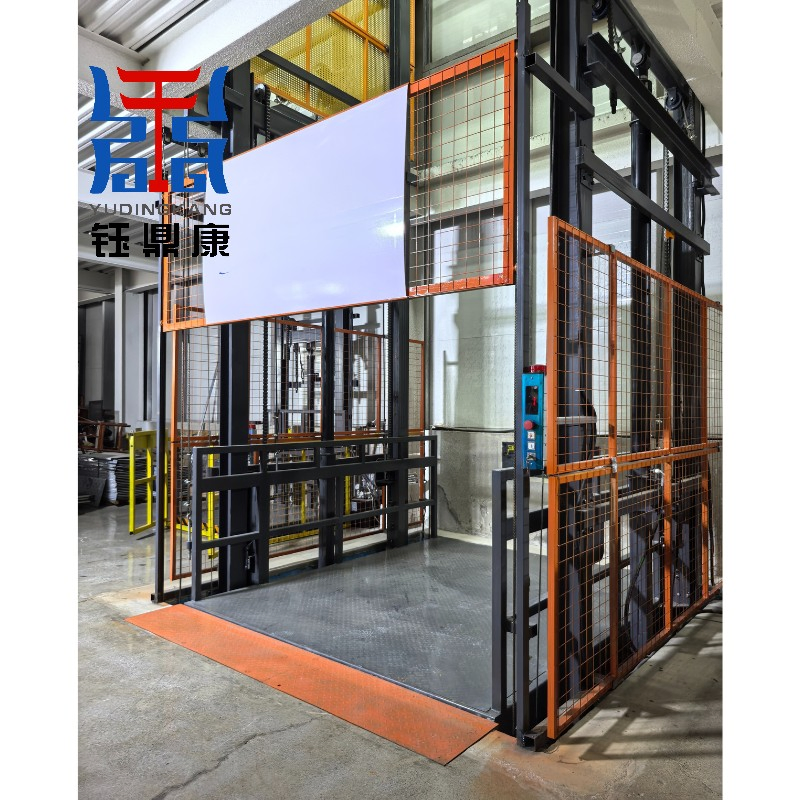 Guide Rail Cargo Lift Hydraulic Drive Industrial Goods Elevator for Logistics Warehouse