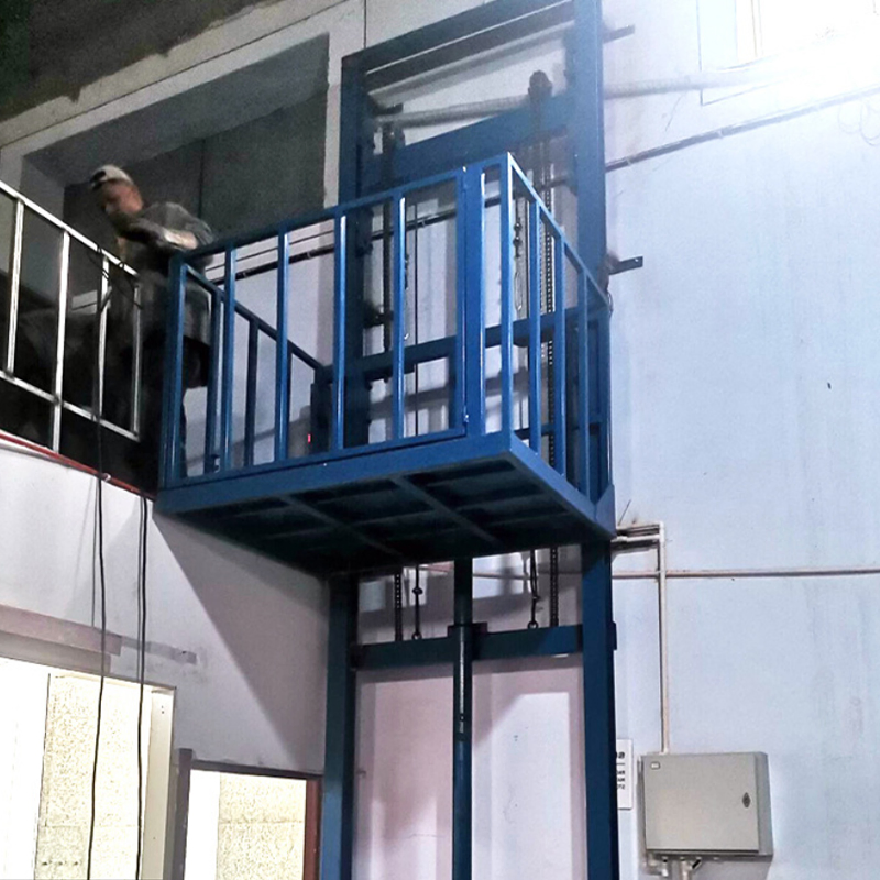 High Quality 500-3000kg 1-8merters Customized Hydraulic Electric Vertical Column Goods Lifter Elevator Platform Guide Rail Freight Cargo Lift for Warehouse
