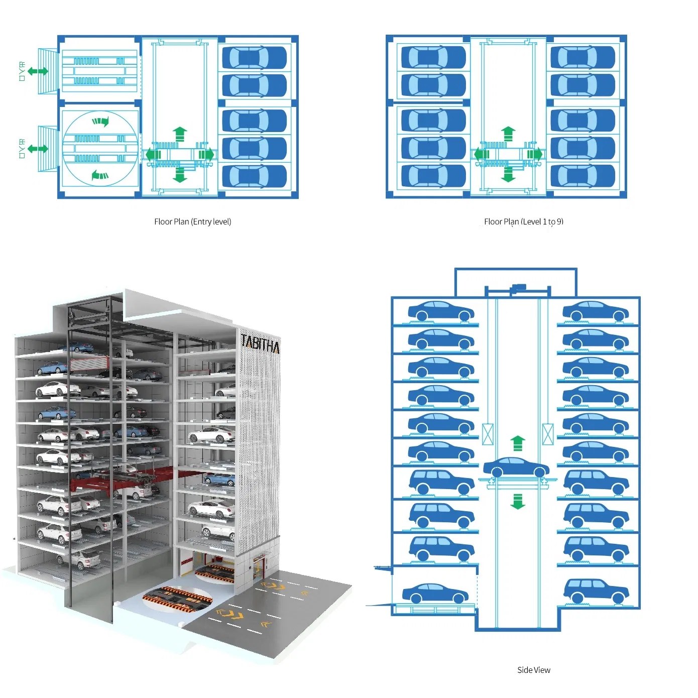 Tabitha Pcy Commercial Fast Speed Multifloor Platform-Lift Automated Smart Robotic Parking System