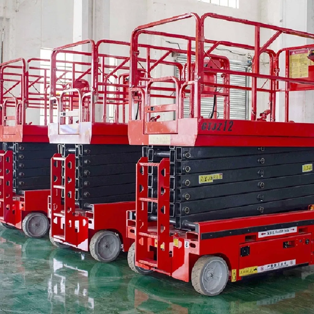 Electric Personnel Lift with Non-Marring Platform for Sensitive Floors