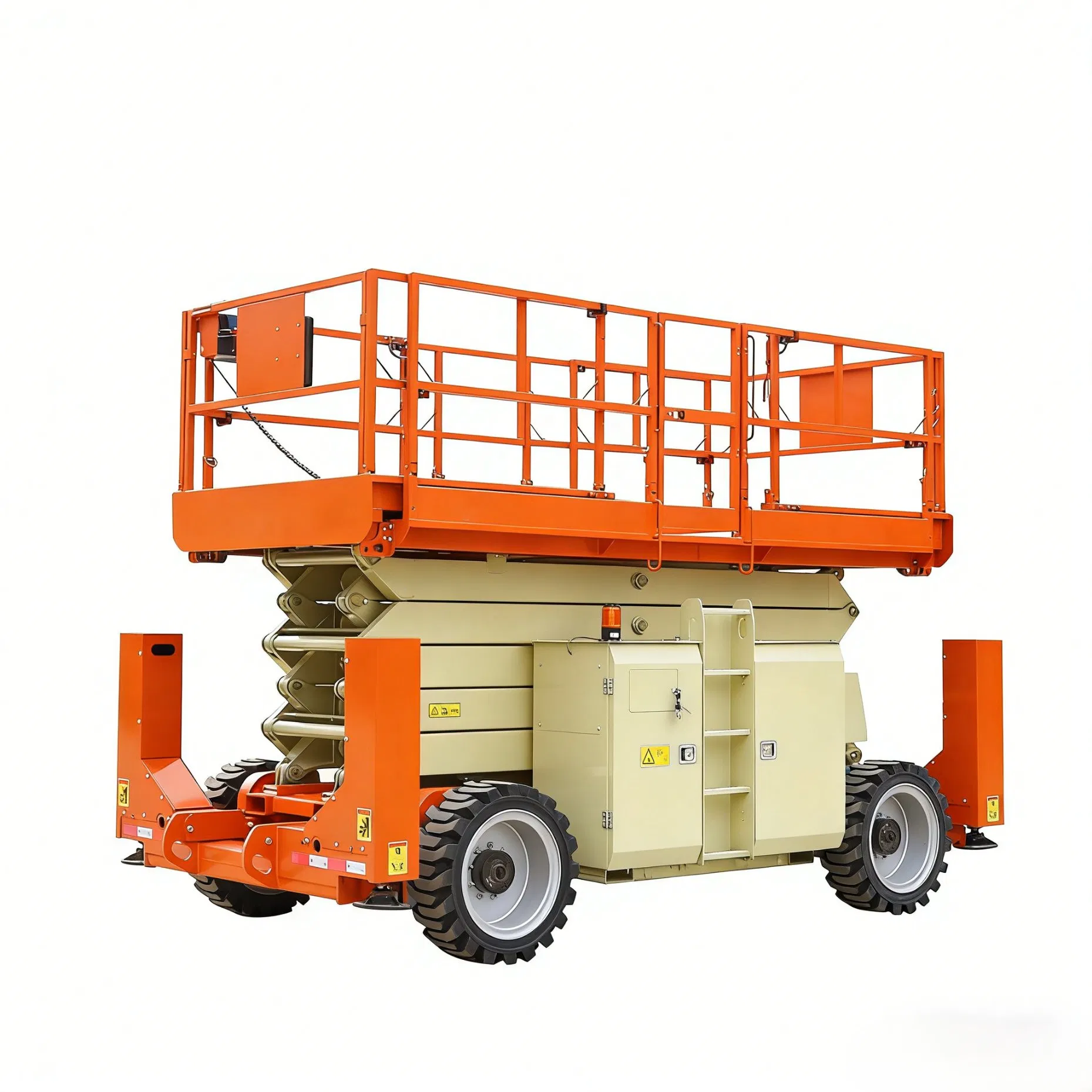Rough Terrain Scissor Lift Aerial Work Platform for Outdoor Construction and Building Maintenance Diesel Scissor Lift for Industrial Applications