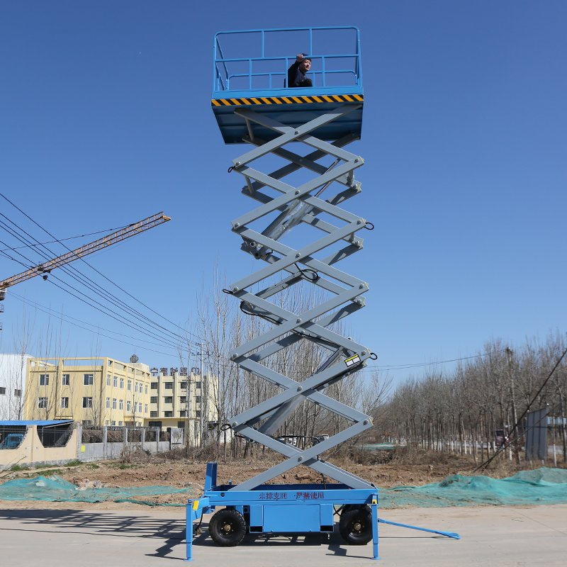 1100 Series Portable 6m 7.5m Electric Self-Propelled Mobile Aerial Working Platform Single Mast Vertical Lift Table