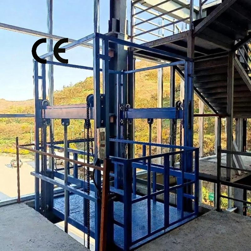 1-10 Ton Guide Rail Cargo Lift Heavy Load Industrial Goods Elevator for Logistics Center