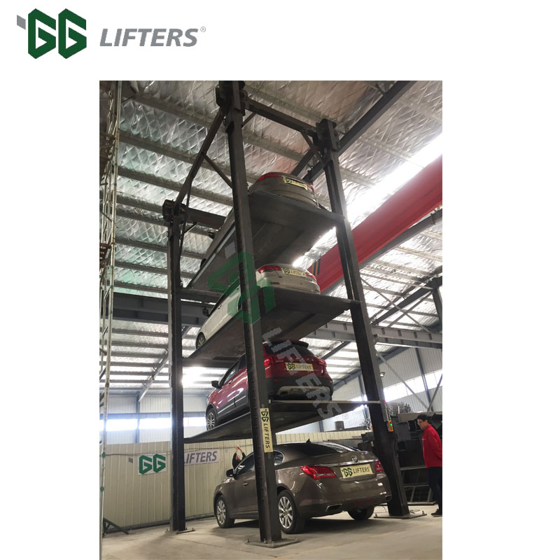 4 post smart quad stacker parking lift hydraulic storage platform triple automatic car parking system