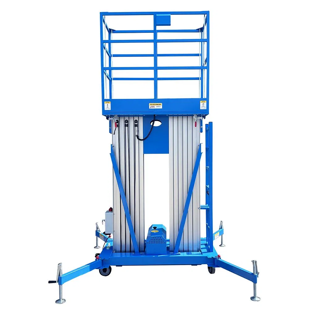 Vertical Platform Lift Factory 6m-12m Double Masts Electric Aerial Platform Man Lift Aluminum Lift Table