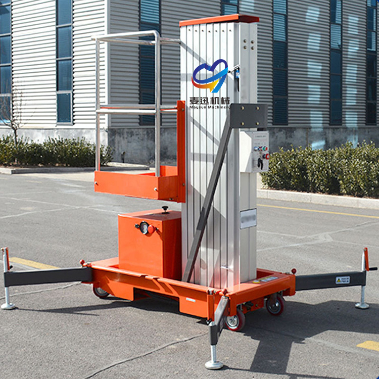 Aluminum Mast Personnel Single Mast Platform Mobile Lift