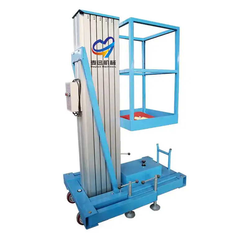 Aluminum Mast Personnel Single Mast Platform Mobile Lift