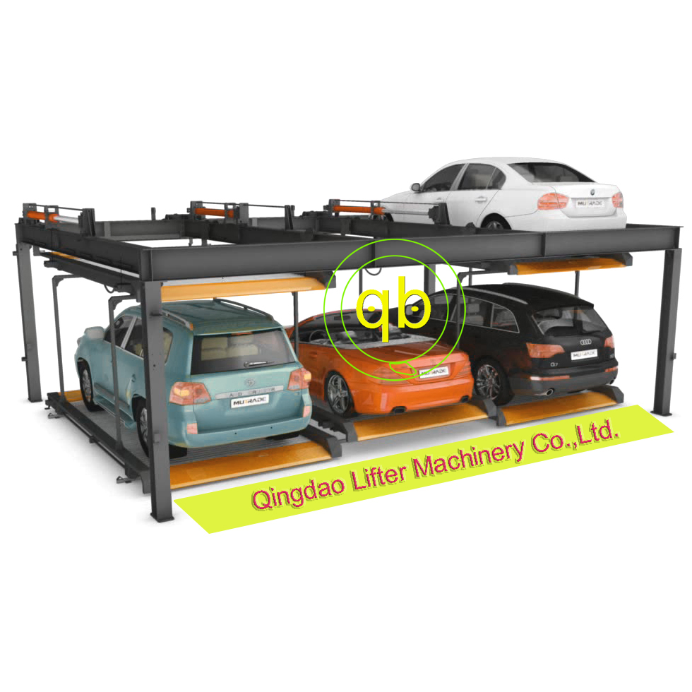 Two Tier Puzzle Parking System Lift Equipment Smart Garage Mechanical Platform