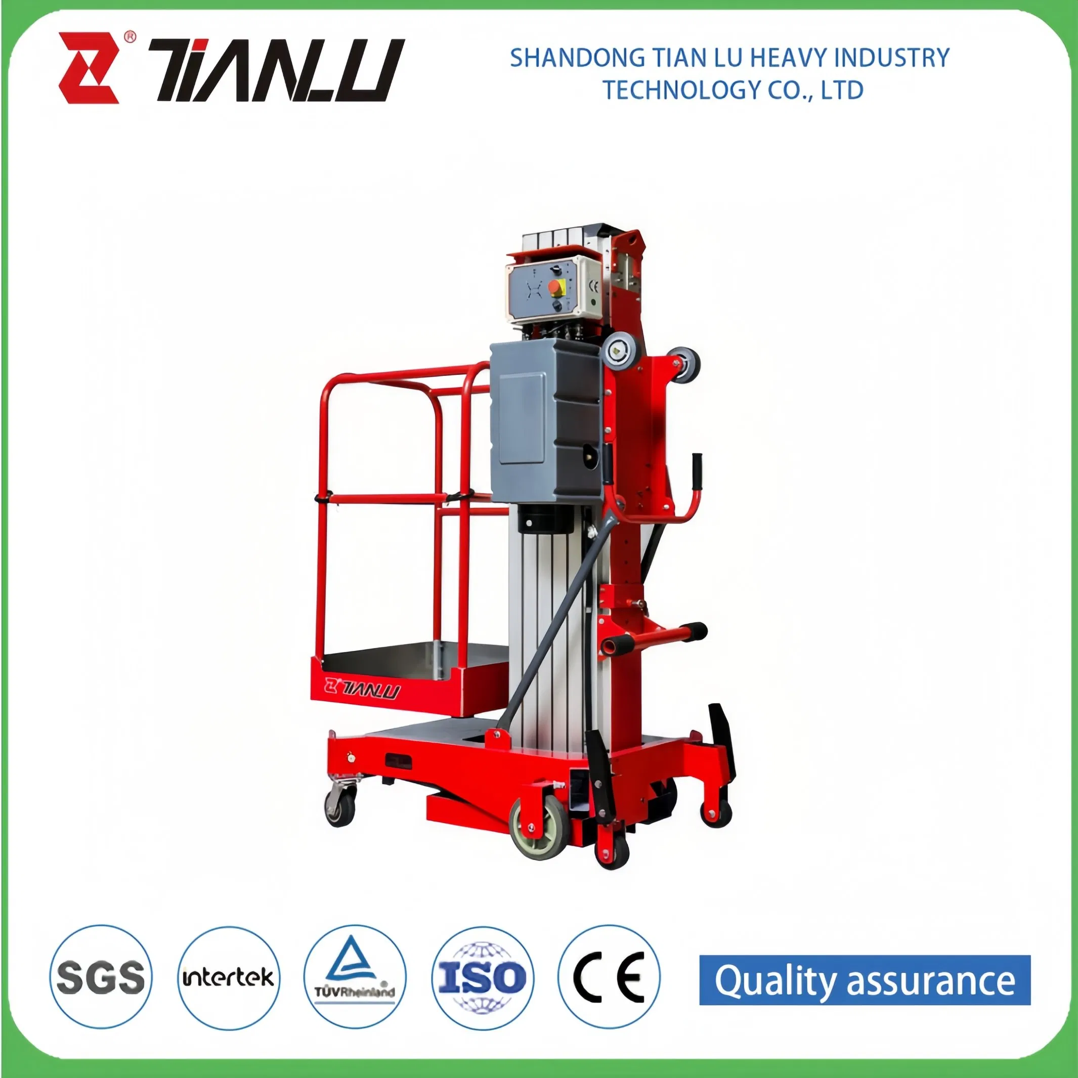 Tianlu Vertical Mast Lift 8m CE Certificate High Quality in Europe