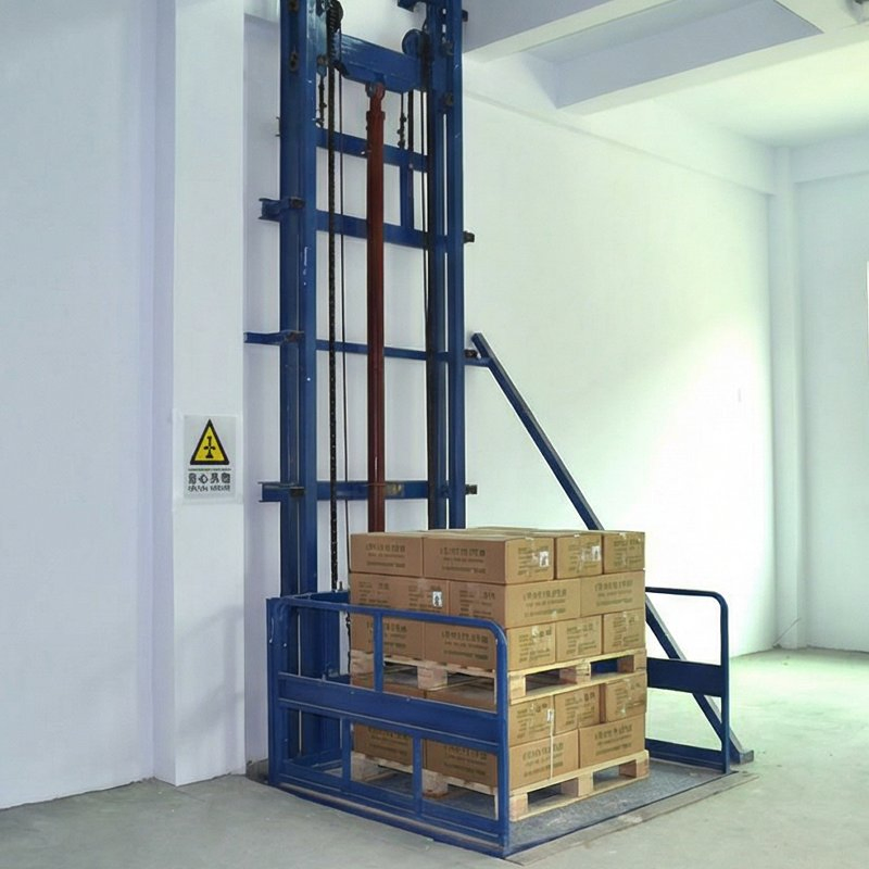 High Quality 500-3000kg 1-8merters Customized Hydraulic Electric Vertical Column Goods Lifter Elevator Platform Guide Rail Freight Cargo Lift for Warehouse