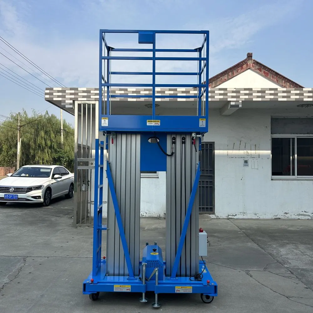 Vertical Platform Lift Factory 6m-12m Double Masts Electric Aerial Platform Man Lift Aluminum Lift Table