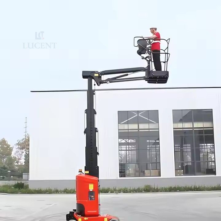 New 9m Single Pole Self-Propelled Hydraulic Telescopic Arm Manned Aerial Work Platform Picking Elevator