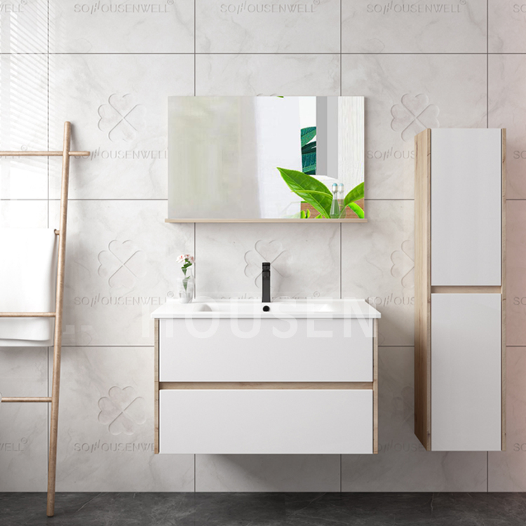 Family Economy MDF Style Wood Grain Paint Interspersed Wall Hanging Bathroom Furniture