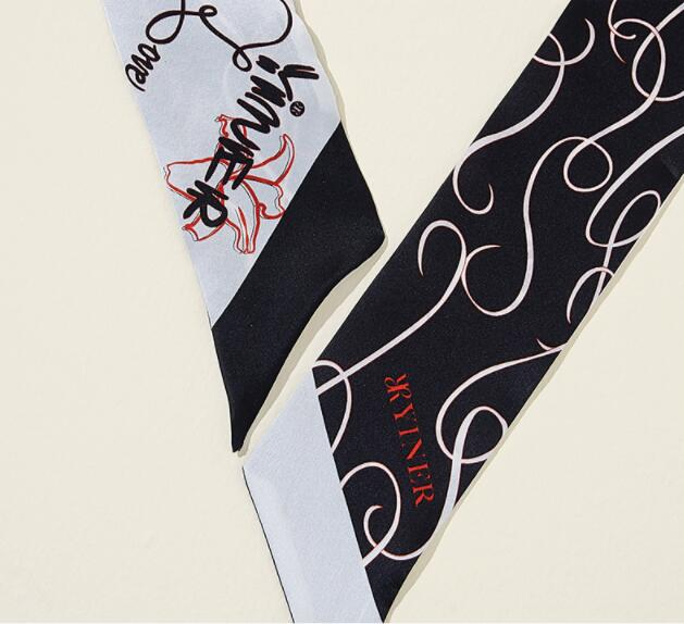 Custom Fashion Accessories Ladies Print Decorative Silk Twilly