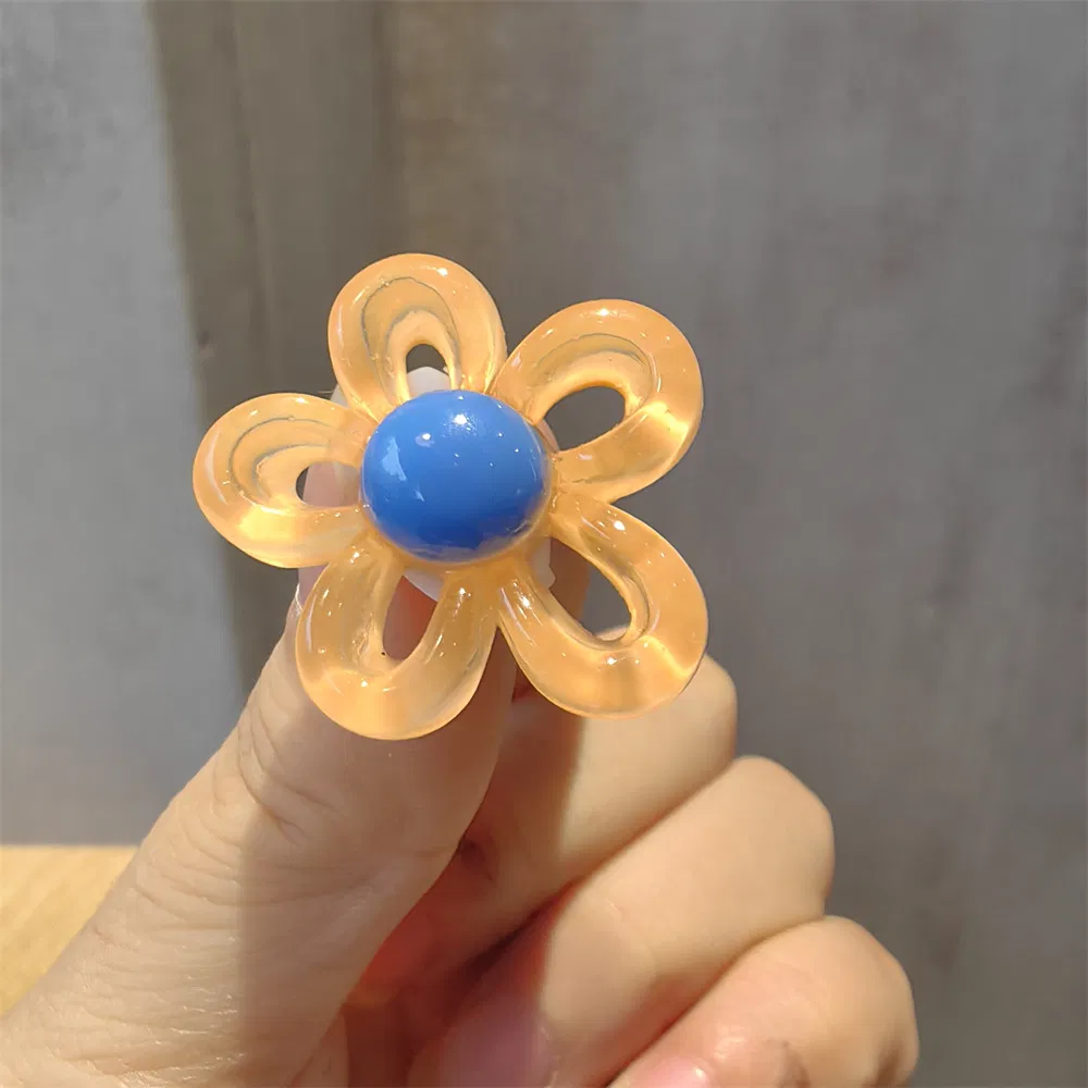 Dopamine Color Hard Plastic Hollow Flower Shoelace Buckle Decorative Shoe Accessory for Girls